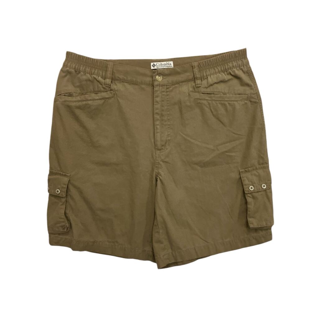 Columbia Sportswear Women's Beige Cargo 8" Inseam Travel Utility Shorts SZ 14
